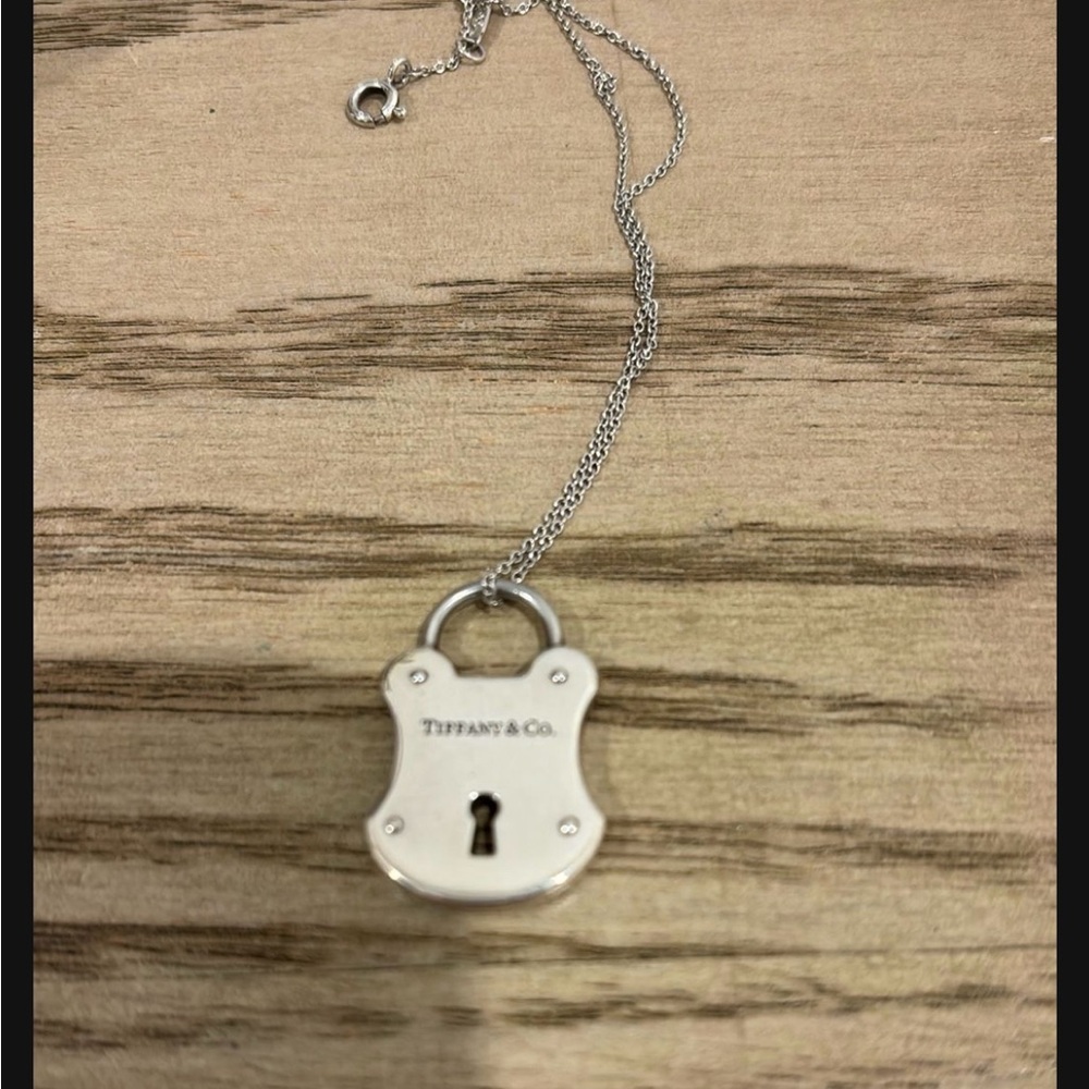 Tiffany & Co. Silver Padlock Pendant Necklace - Picture 1 of 2